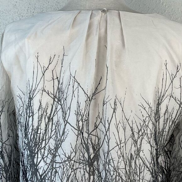 NWT Roz & Ali Womens Black and Tan Long Sleeve Blouse Size M - Picture 7 of 10